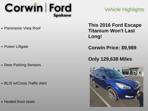 Used 2016 Ford Escape Titanium w/ Equipment Group 301A AWD/4WD image 12