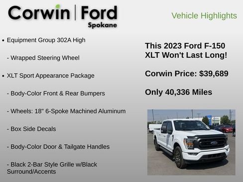 Used 2023 Ford F150 XLT w/ Equipment Group 302A High AWD/4WD image 12