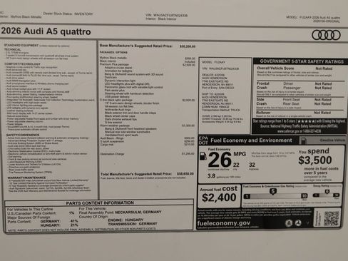 New 2026 Audi A5 2.0T Premium Plus AWD/4WD image 39