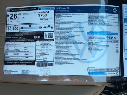 Used 2024 Volkswagen Tiguan SE FWD image 32