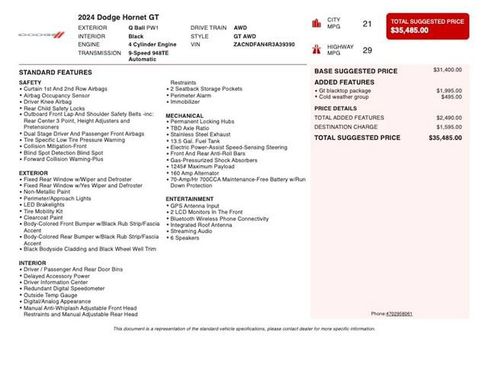 Used 2024 Dodge Hornet GT w/ GT Blacktop Package AWD/4WD image 4