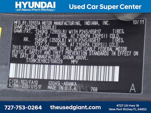 Used 2012 Toyota Highlander 4WD w/ Tech Pkg image 39