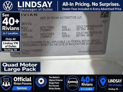 Used 2022 Rivian R1T Launch Edition AWD/4WD image 29