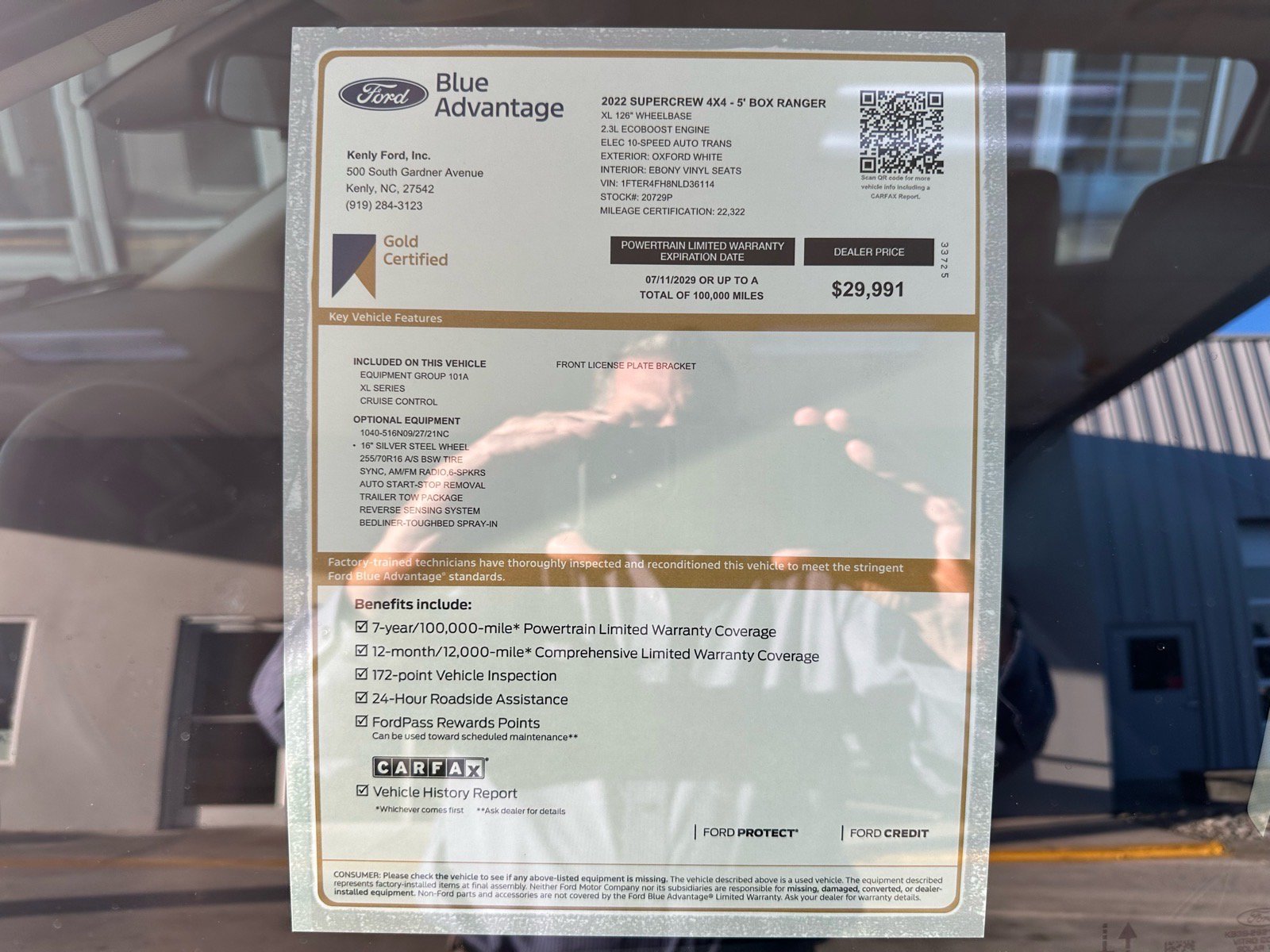 Certified 2022 Ford Ranger XL w/ Equipment Group 101A High AWD/4WD image 4