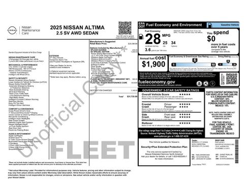 Used 2025 Nissan Altima 2.5 SV w/ SV Special Edition Package AWD/4WD image 2