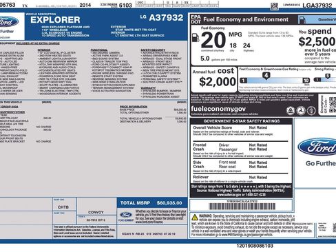 Used 2020 Ford Explorer Platinum w/ Premium Technology Package AWD/4WD image 11