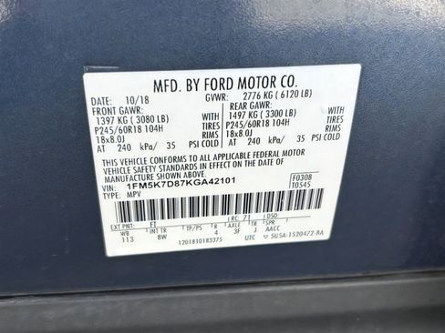 Used 2019 Ford Explorer XLT w/ Equipment Group 201A FWD image 32