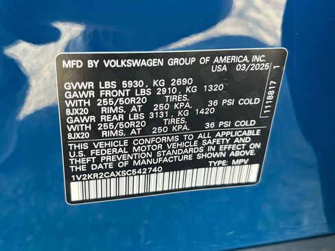 Certified 2025 Volkswagen Atlas SE w/ Panoramic Sunroof Package image 31