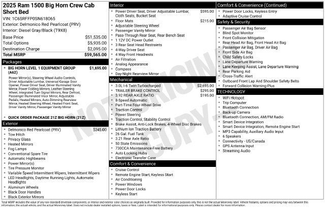 Used 2025 RAM 1500 Big Horn AWD/4WD image 1