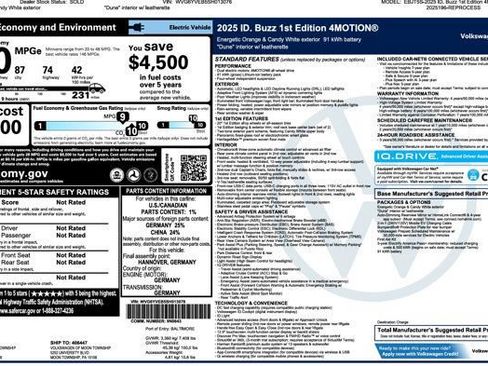 Used 2025 Volkswagen ID. Buzz 1st Edition AWD/4WD image 4
