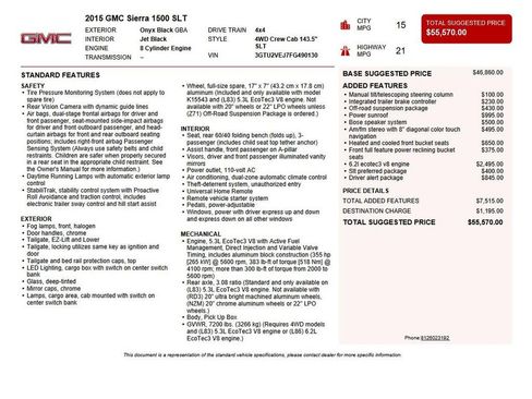 Used 2015 GMC Sierra 1500 SLT w/ Driver Alert Package image 44