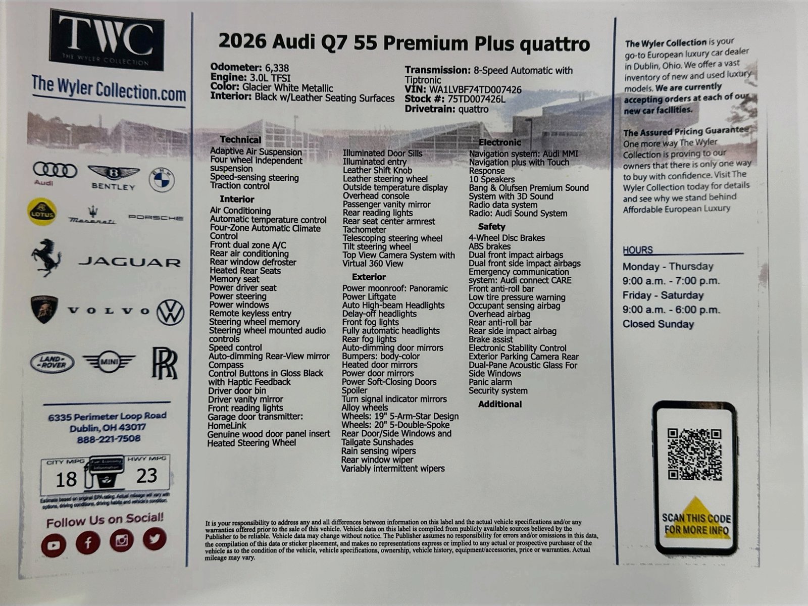 Certified 2026 Audi Q7 3.0T Premium Plus w/ Premium Plus Package AWD/4WD image 47