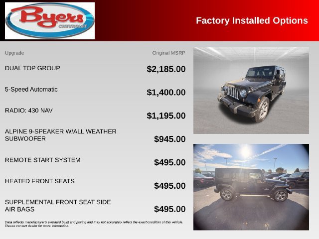 Used 2017 Jeep Wrangler Unlimited Sahara w/ Dual Top Group AWD/4WD image 10