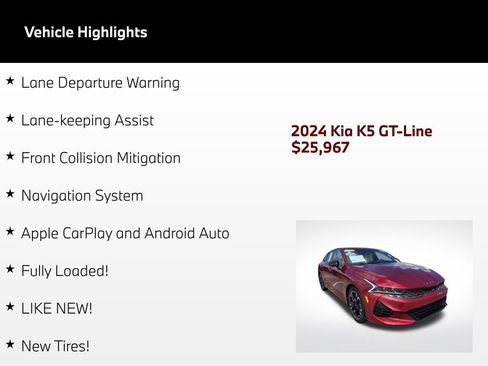 Used 2024 Kia K5 GT-Line w/ GT-Line Premium Package FWD image 4