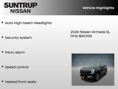 New 2026 Nissan Armada SL w/ Captain's Chari Seat Package AWD/4WD image 30