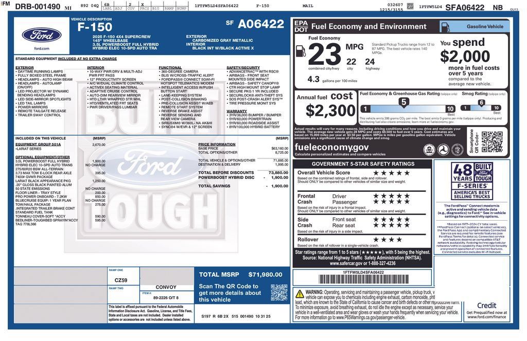 Used 2025 Ford F150 Lariat w/ Equipment Group 501A Mid AWD/4WD image 34