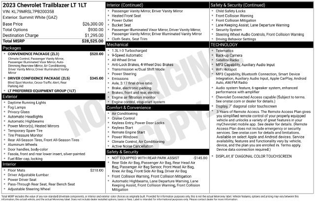 Used 2023 Chevrolet TrailBlazer LT w/ Convenience Package AWD/4WD image 4