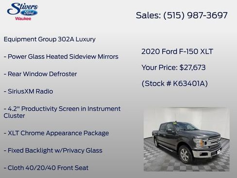 Used 2020 Ford F150 XLT w/ Equipment Group 302A Luxury AWD/4WD image 8