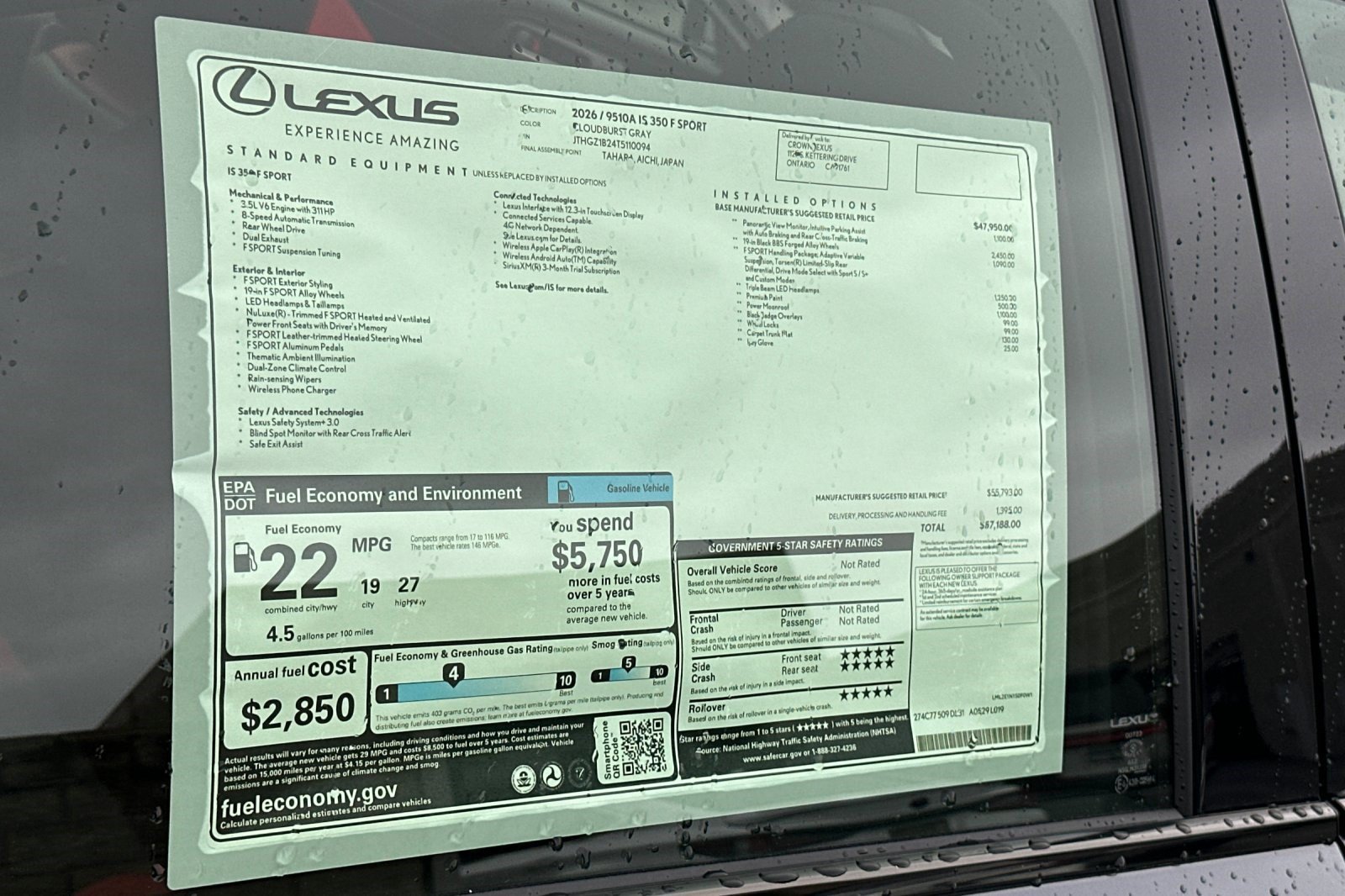 New 2026 Lexus IS 350 F Sport w/ Handling Package RWD image 28