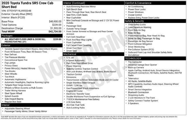 Used 2020 Toyota Tundra SR5 AWD/4WD image 3