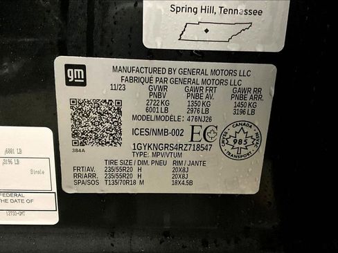 Certified 2024 Cadillac XT5 Sportv w/ LPO, Floor Liner Package image 19