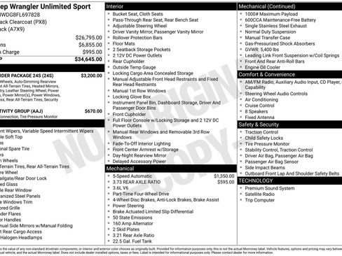 Used 2015 Jeep Wrangler Unlimited Sport w/ Quick Order Package 24S AWD/4WD image 3