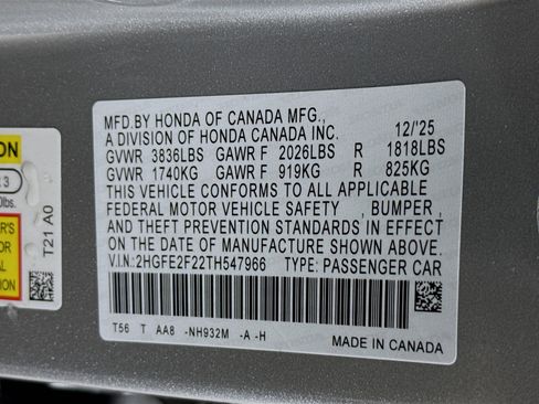 New 2026 Honda Civic LX image 35