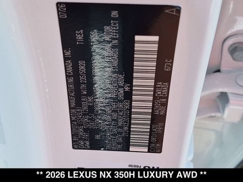 New 2026 Lexus NX 350 AWD w/ Accessory Package (2T) image 18