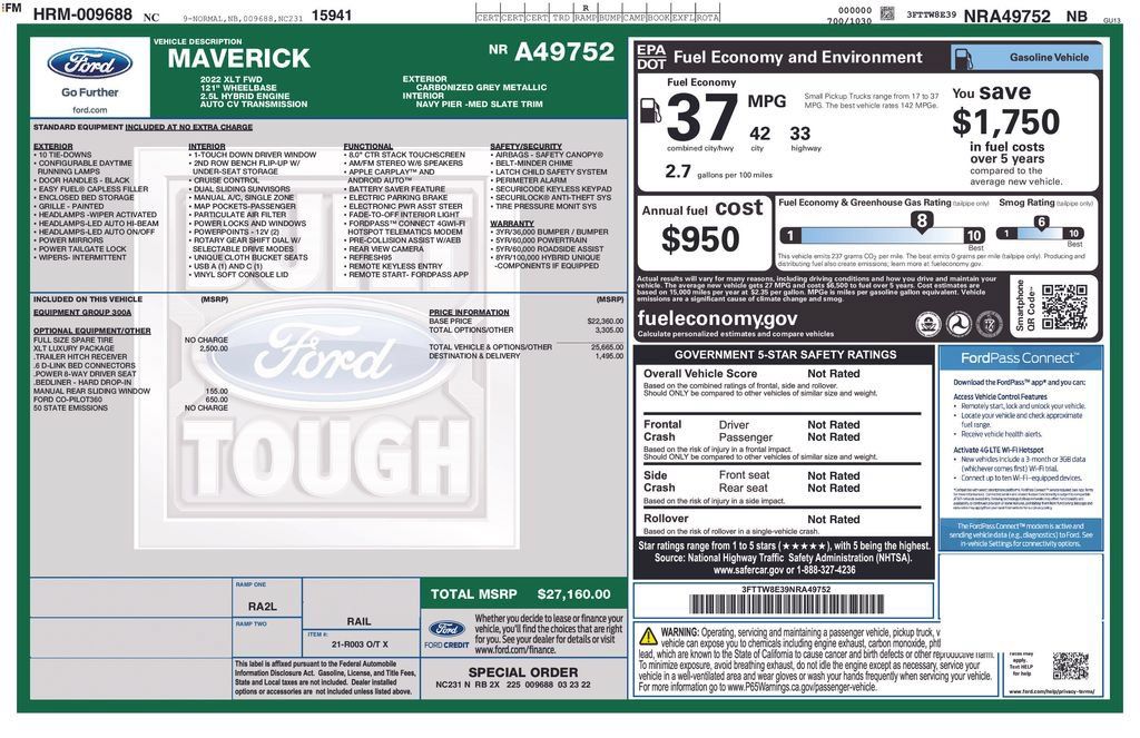 Used 2022 Ford Maverick XLT w/ XLT Luxury Package FWD image 5