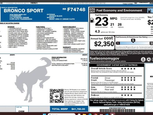 Certified 2024 Ford Bronco Sport Badlands AWD/4WD image 4
