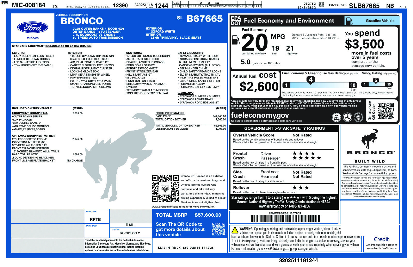 Used 2025 Ford Bronco Outer Banks AWD/4WD image 15