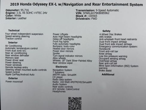 Used 2019 Honda Odyssey EX-L image 46