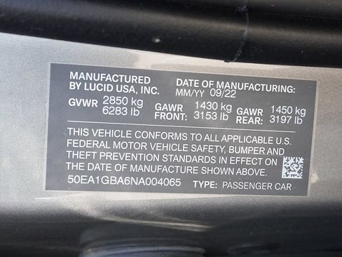 Used 2022 Lucid Air Grand Touring AWD/4WD image 56