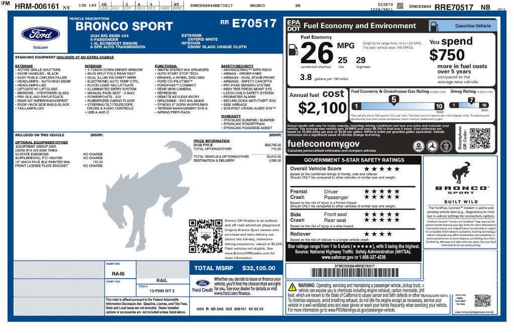 Used 2024 Ford Bronco Sport Big Bend AWD/4WD image 7