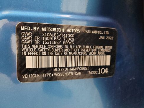 Used 2022 Mitsubishi Mirage G4 LE FWD image 33