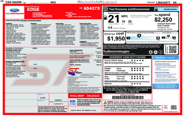 Used 2020 Ford Edge ST w/ Cold Weather Package AWD/4WD image 8