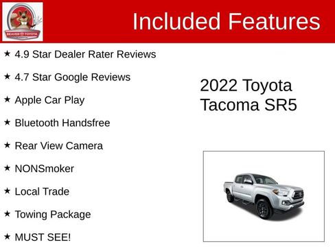 Used 2022 Toyota Tacoma SR5 w/ SR5 Appearance Package (SM) RWD image 4