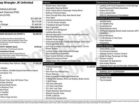 Certified 2018 Jeep Wrangler Unlimited Sport S AWD/4WD image 36