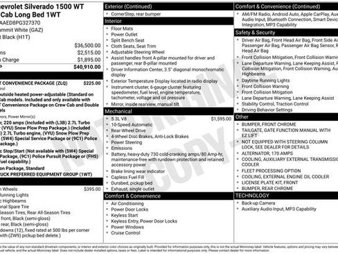 Used 2023 Chevrolet Silverado 1500 W/T w/ WT Fleet Convenience Package RWD image 2
