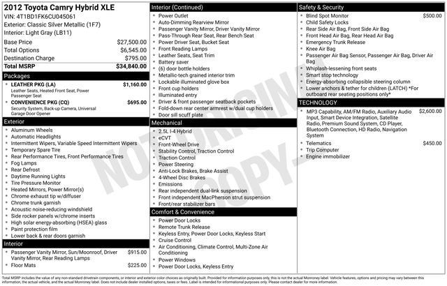 Used 2012 Toyota Camry XLE w/ Leather Pkg FWD image 44