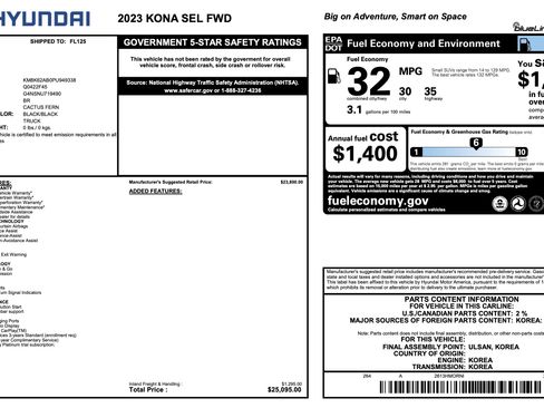 Used 2023 Hyundai Kona SEL FWD image 2