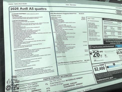 New 2026 Audi A5 2.0T Premium Plus image 19