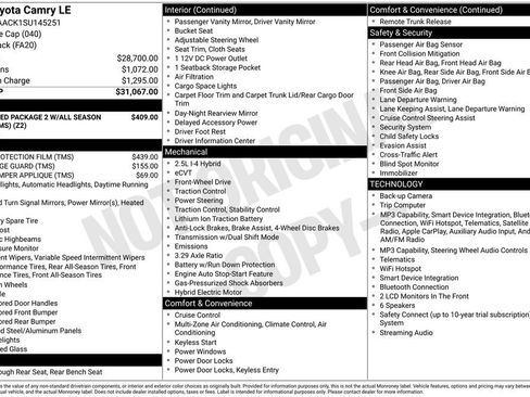 Certified 2025 Toyota Camry LE FWD image 12