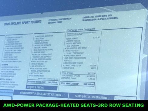 New 2026 Buick Enclave Sport Touring w/ Power Package AWD/4WD image 7