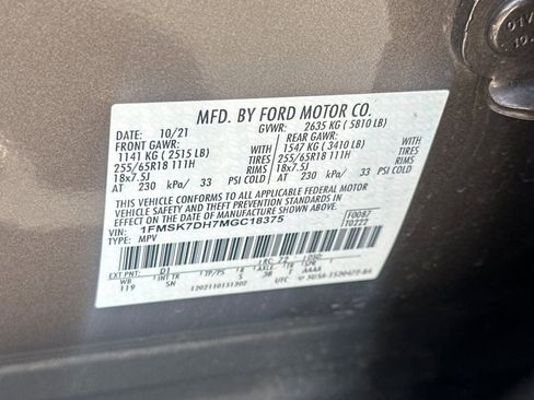 Used 2021 Ford Explorer XLT w/ Equipment Group 202A RWD image 54