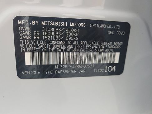 Used 2024 Mitsubishi Mirage G4 LE FWD image 33
