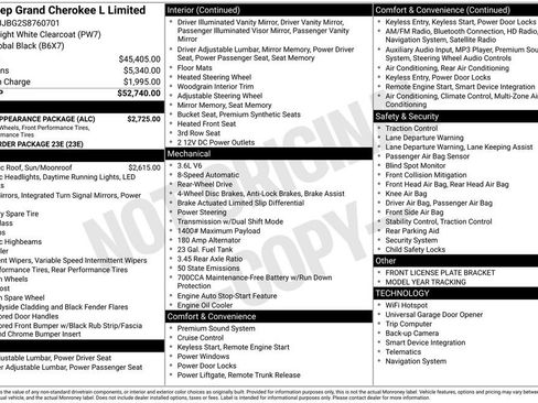 New 2025 Jeep Grand Cherokee L Limited w/ Black Appearance Package RWD image 21