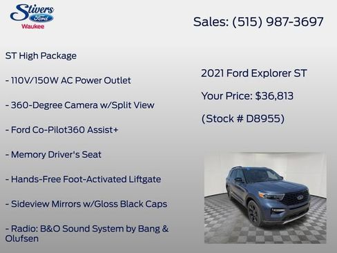 Used 2021 Ford Explorer ST w/ Equipment Group 401A AWD/4WD image 22
