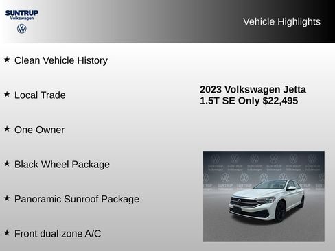 Used 2023 Volkswagen Jetta SE w/ Panoramic Sunroof Package FWD image 8