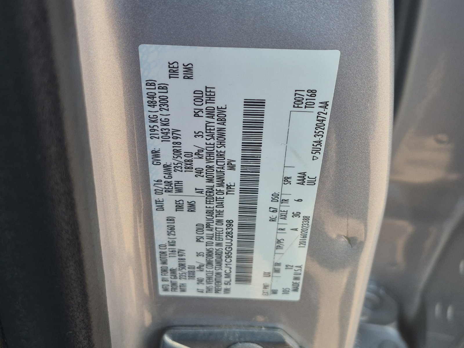 Used 2016 Lincoln MKC Premiere FWD image 26